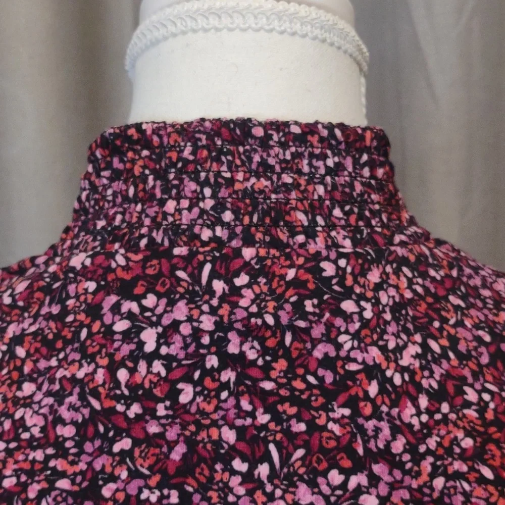J. Jill mock neck cotton/modal print top